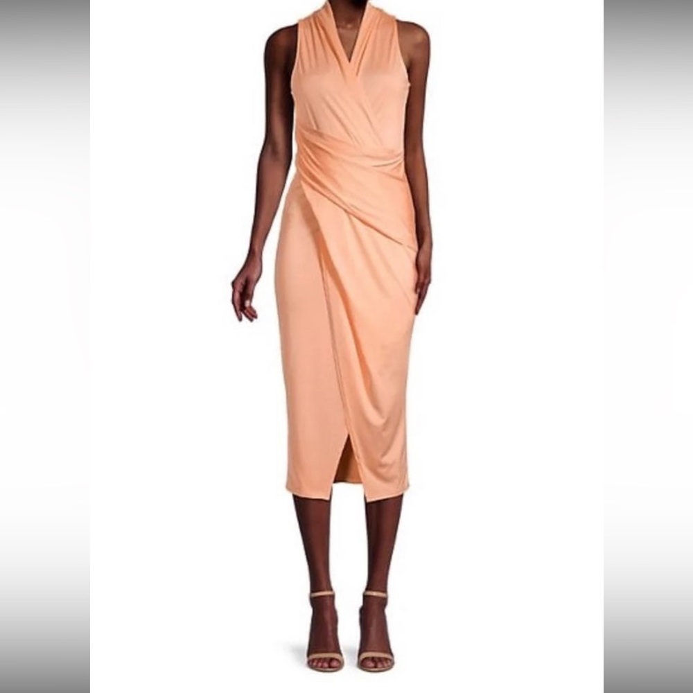 Rachel Roy Sleeveless Drape Bodycon Jersey Dress Size Large
